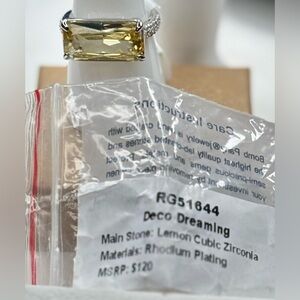 “Deco Dreaming” Lemon Stone Ring